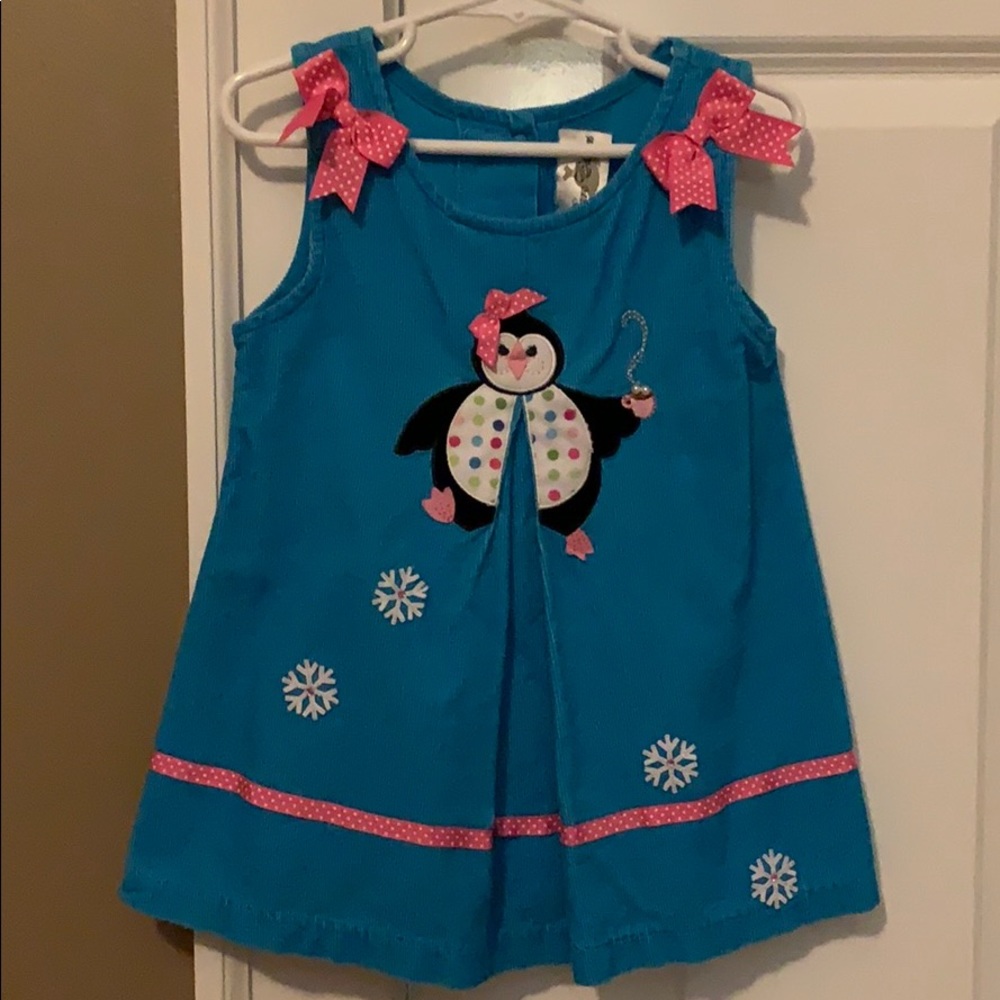 Little girls size 2T penguin corduroy dress